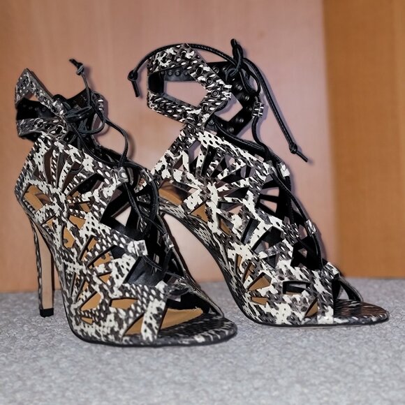 New Dolce Vita Ladies Animal Print Cut-out Strappy Stilleto - Picture 4 of 6